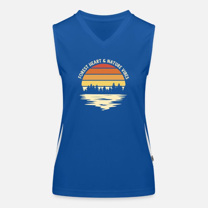 Forêt rétro coucher de soleil Débardeur respirant contrasté Femme