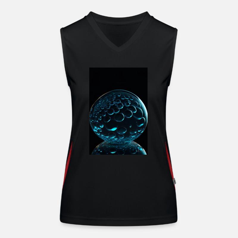 Bubbles in a bubble cyan 2 Women's Functional Contrast Tank Top
