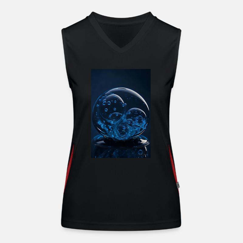 Bubbles in a bubble blue 2 Women's Functional Contrast Tank Top