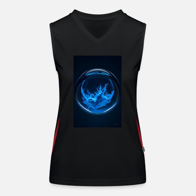 Clouds in a bubble blue 3 Women's Functional Contrast Tank Top