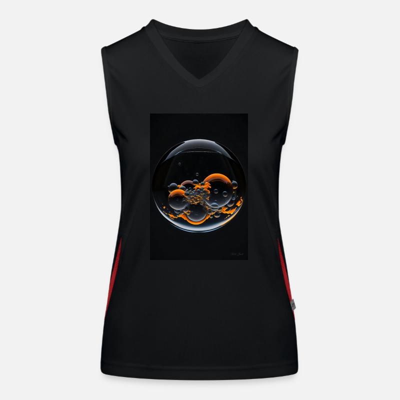 Clouds in a bubble orange 2 Women's Functional Contrast Tank Top