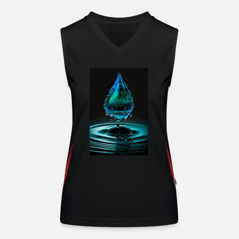 Drop cyan 3 Women's Functional Contrast Tank Top
