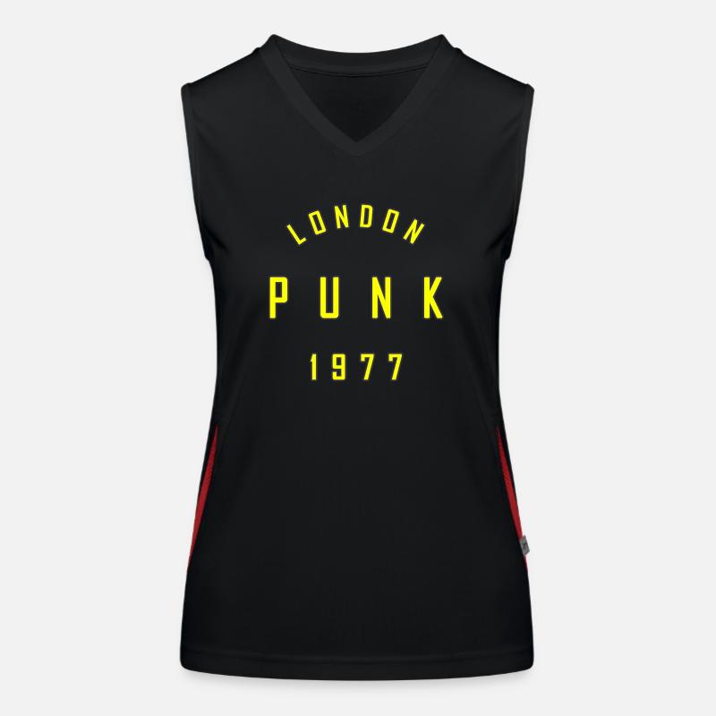 PUNK LONDRES 1977 Débardeur respirant contrasté Femme