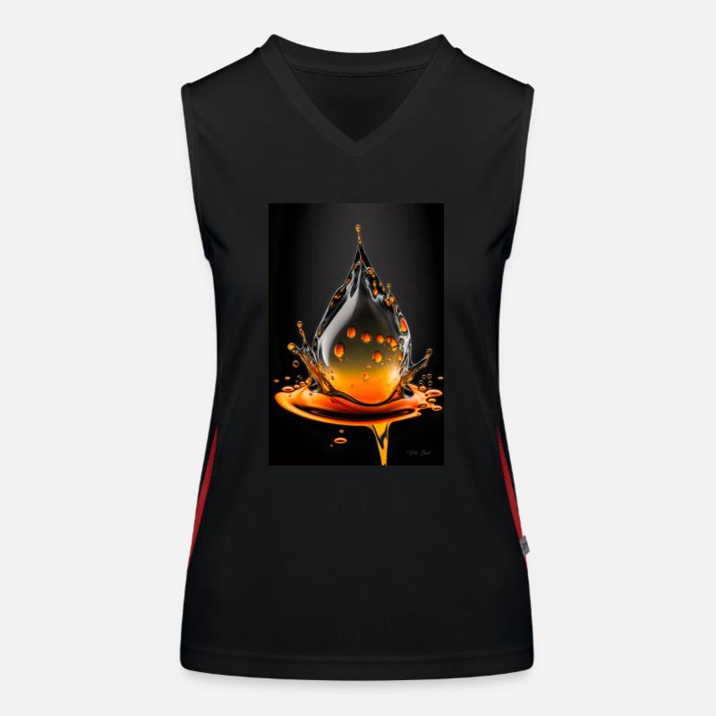Gouttes orange 2 Débardeur respirant contrasté Femme