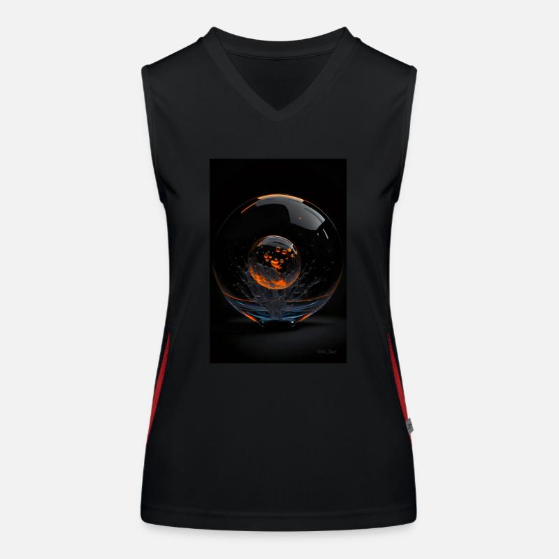 Kaos in einer Blase orange 3 Funktionelles Kontrast-Tank Top für Frauen