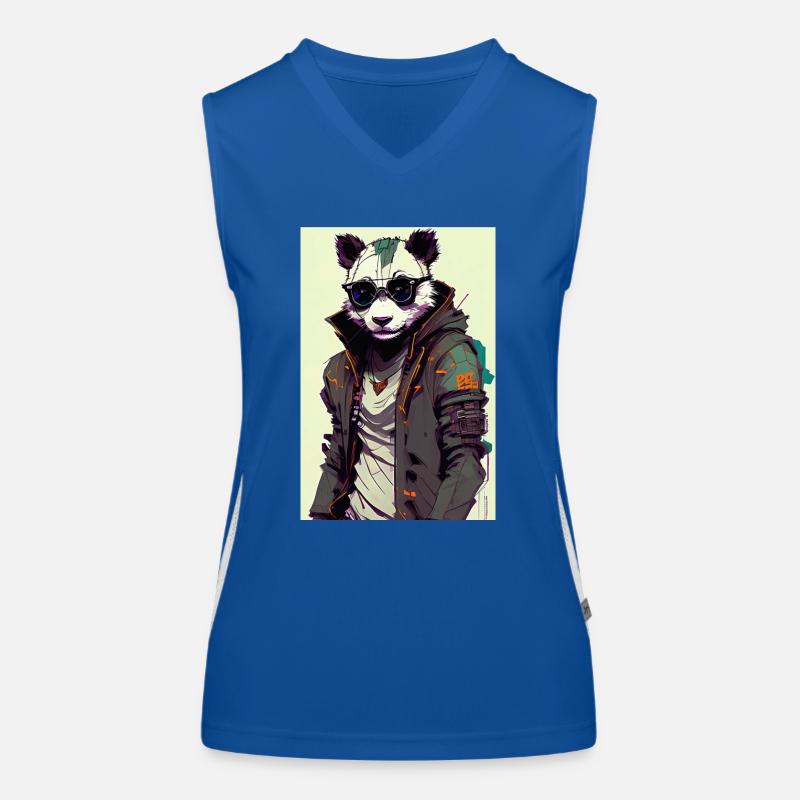 Inkpunk Panda mit Sonnenbrille 2 Funktionelles Kontrast-Tank Top für Frauen