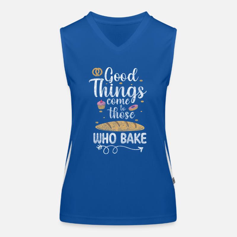 Bäcker Beruf Teig Funktionelles Kontrast-Tank Top für Frauen