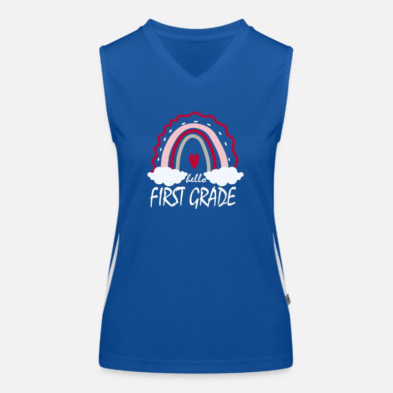 Hello First Grade Gift Women's Functional Contrast Tank Top