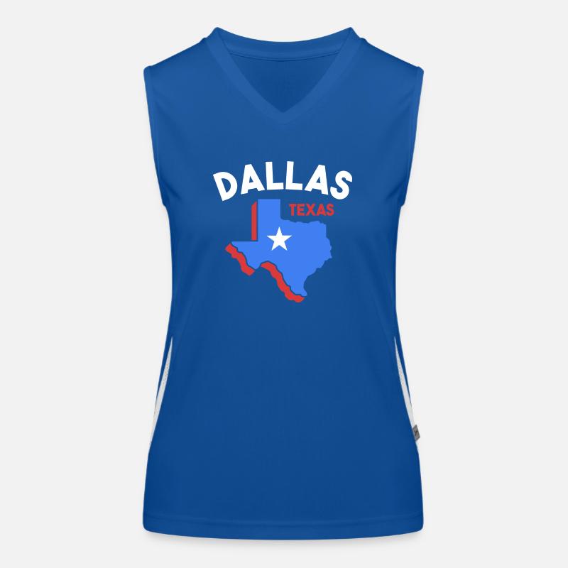 Dallas Texas Map Design for Proud Dallasites Women's Functional Contrast Tank Top