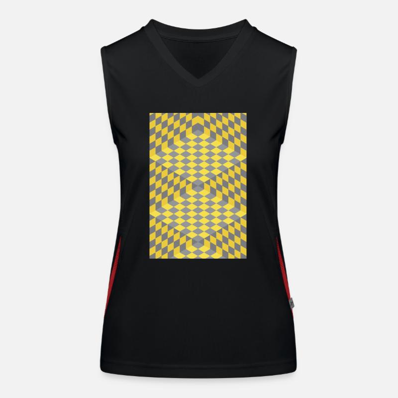 3D Chess Optical Illusion Women's Functional Contrast Tank Top