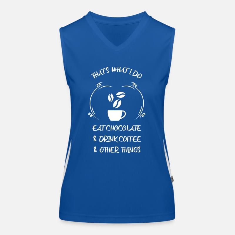 Kaffee Espresso Käffchen & Schokolade Funktionelles Kontrast-Tank Top für Frauen