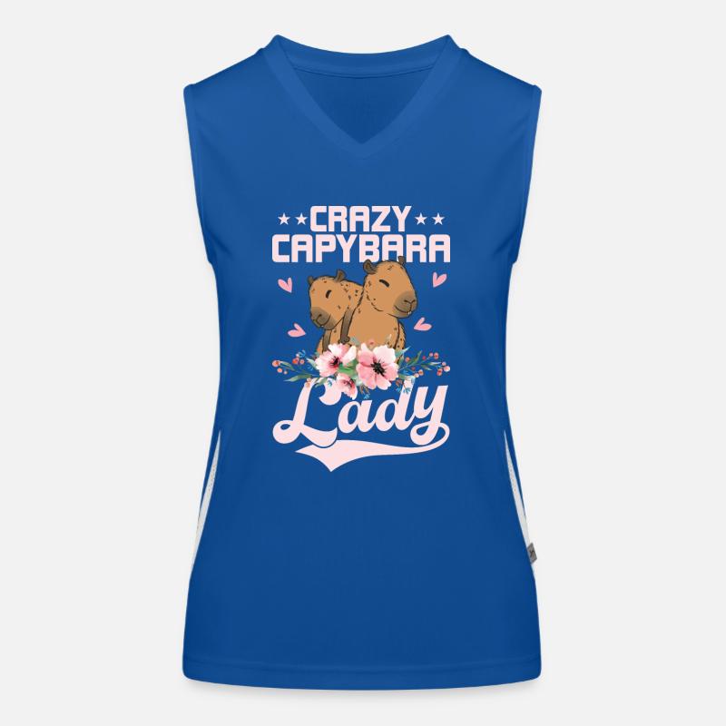 Crazy Capybara Lady Capibara Propriétaire Mammal Débardeur respirant contrasté Femme