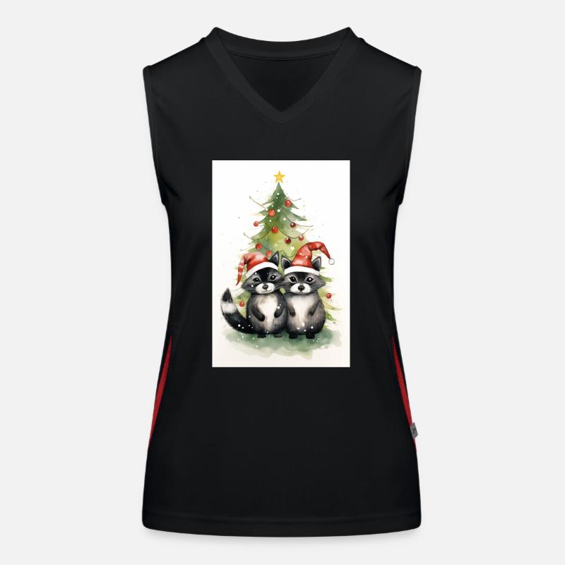 Weihnachtswaschbären Funktionelles Kontrast-Tank Top für Frauen