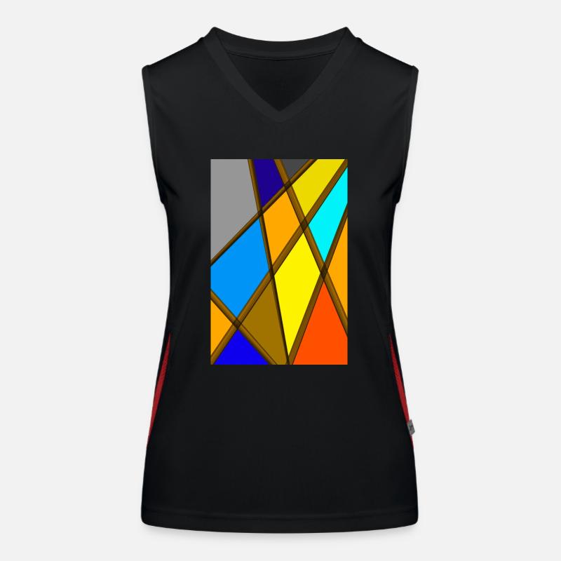 Colorful Abstract Art Women's Functional Contrast Tank Top