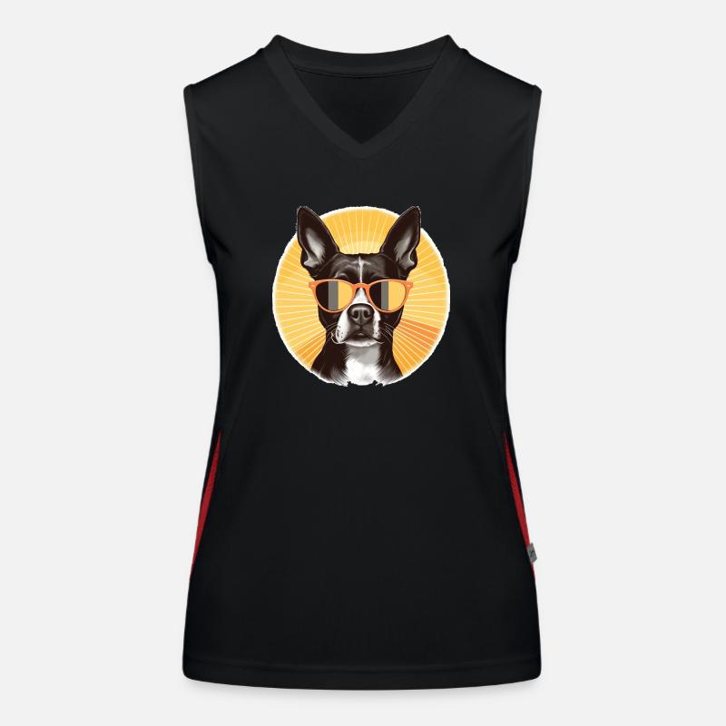 Boston Terrier 2 - Women's Functional Contrast Tank Top - black/red