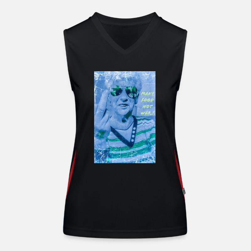 Machen Sie Essen, keinen Krieg! Funktionelles Kontrast-Tank Top für Frauen