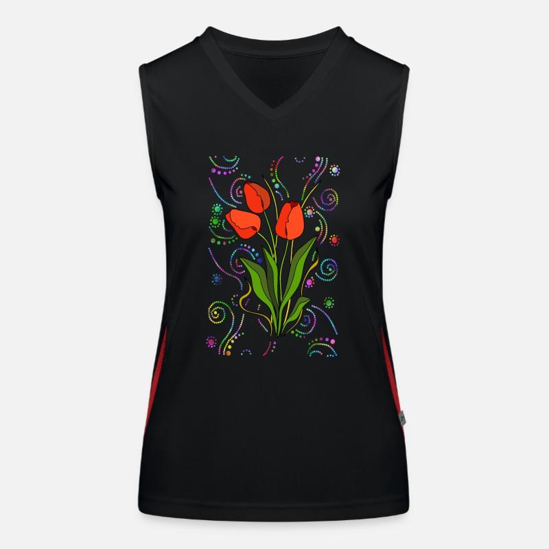 Fleur Débardeur respirant contrasté Femme