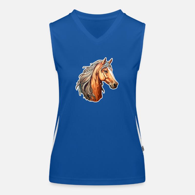 Pferdekopf Brauner Funktionelles Kontrast-Tank Top für Frauen