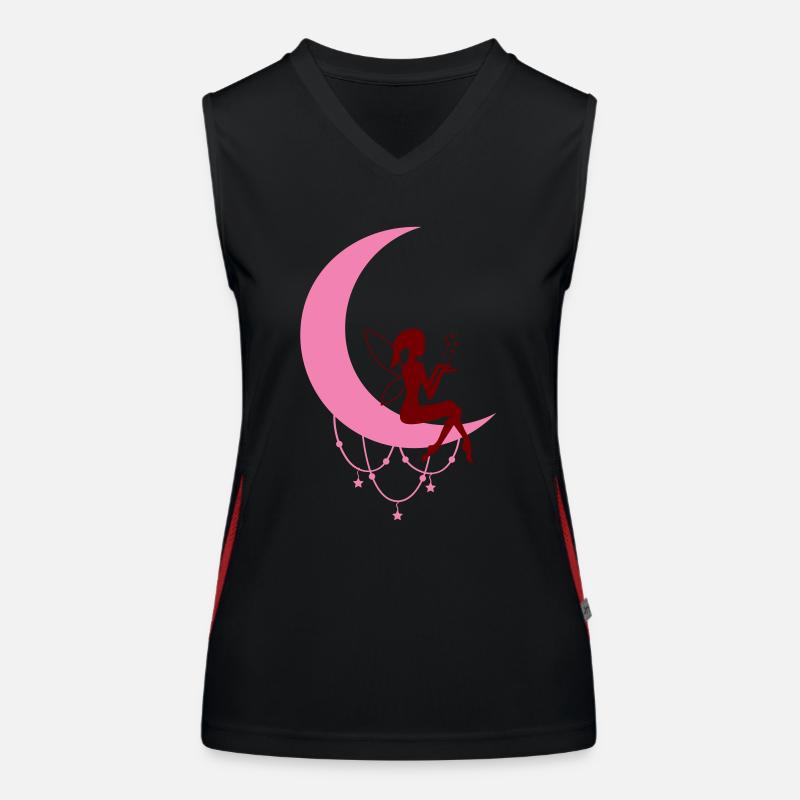 Fairy Elf Crescent Moon Fantasy 01 Women's Functional Contrast Tank Top