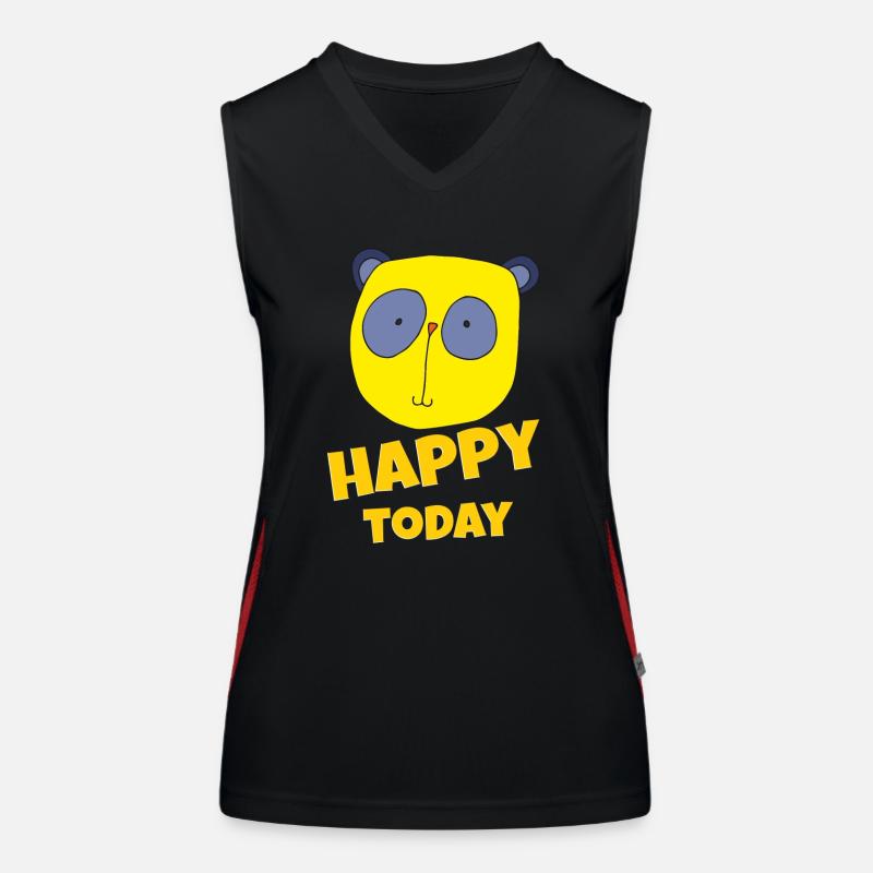 Koala Happy Today - Women's Functional Contrast Tank Top - black/red