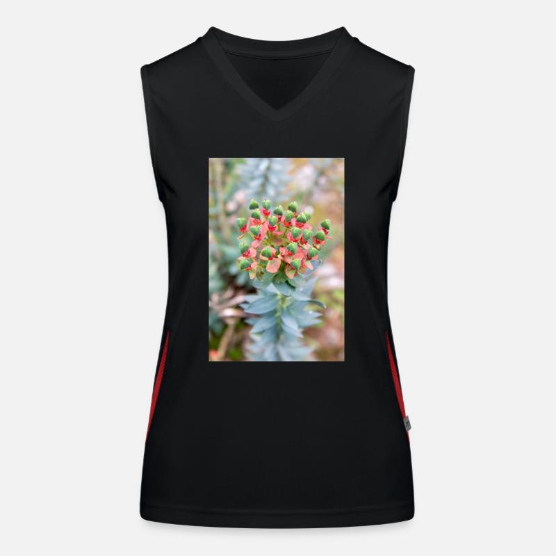 blühende bunte Wolfsmilch (Euphorbia) Blume Funktionelles Kontrast-Tank Top für Frauen