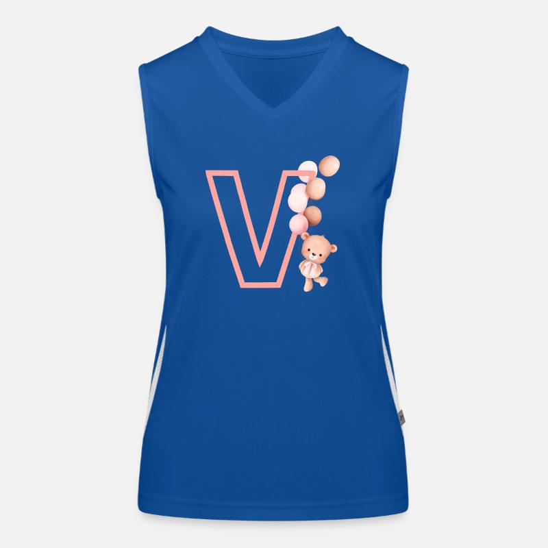 Buchstabe v rosa Bär Funktionelles Kontrast-Tank Top für Frauen