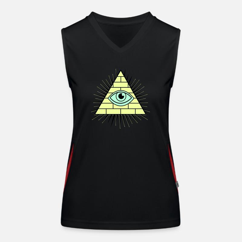 Illuminati Pyramide Funktionelles Kontrast-Tank Top für Frauen