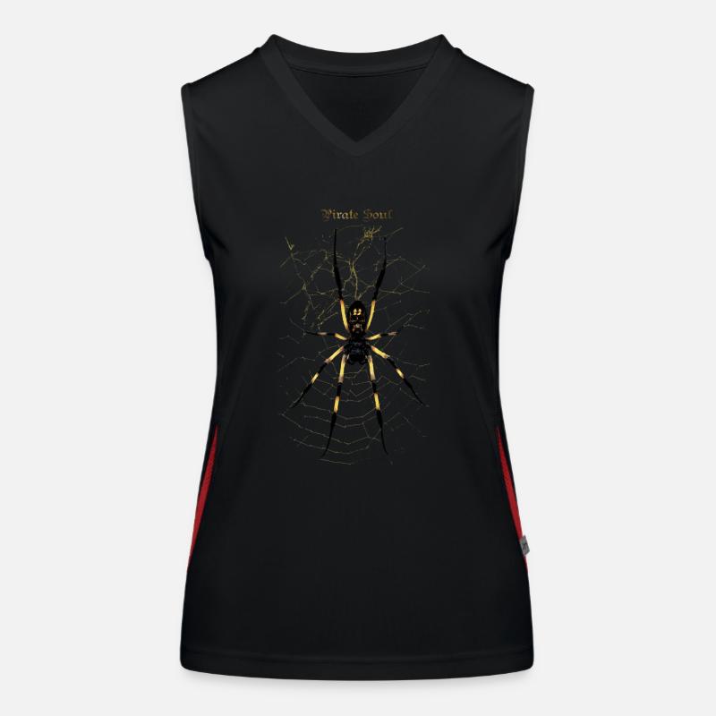SPIDER - Women's Functional Contrast Tank Top - black/red