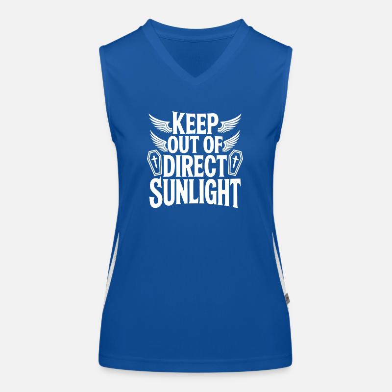 Keep out of direct sunlight! Vampire Goth Emo Funktionelles Kontrast-Tank Top für Frauen