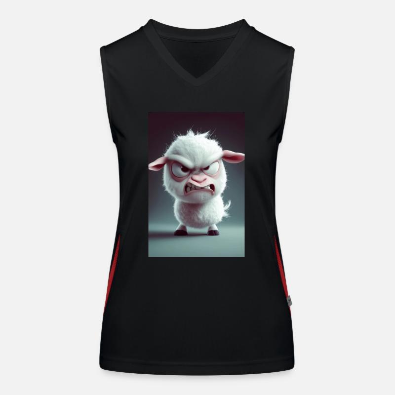 Furious dessin animé Sheep Rage Débardeur respirant contrasté Femme