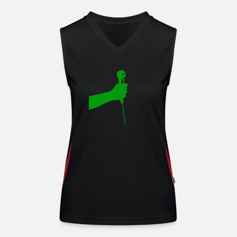 microphone (green) - Women's Functional Contrast Tank Top - black/red