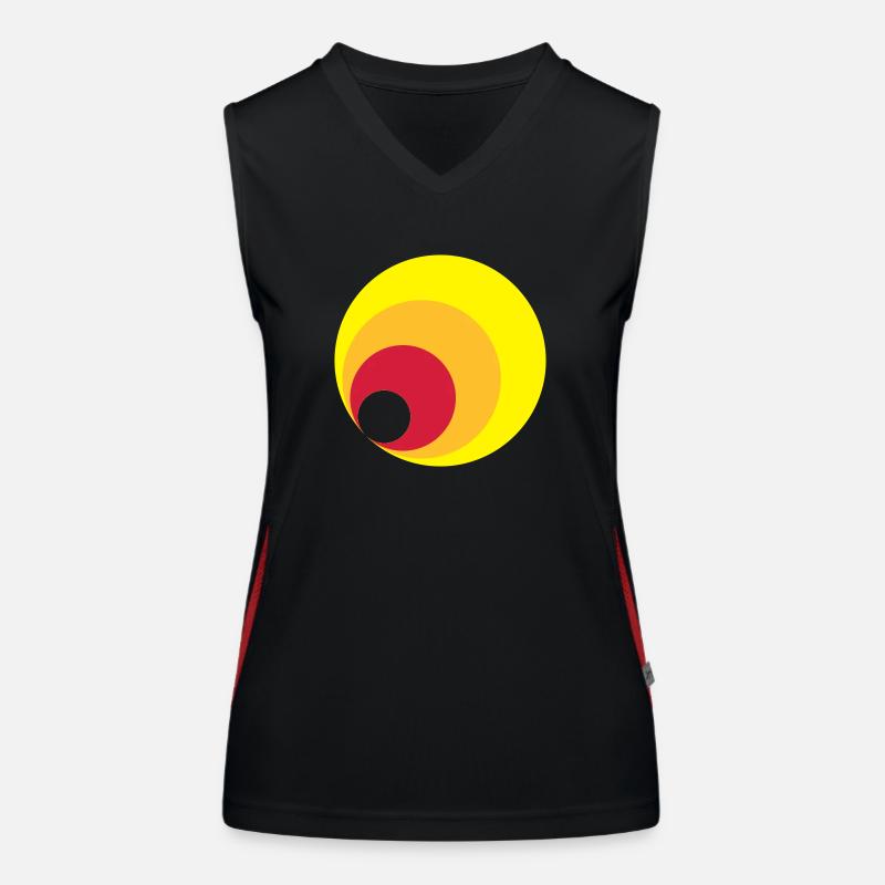 Retro Kreise Funktionelles Kontrast-Tank Top für Frauen