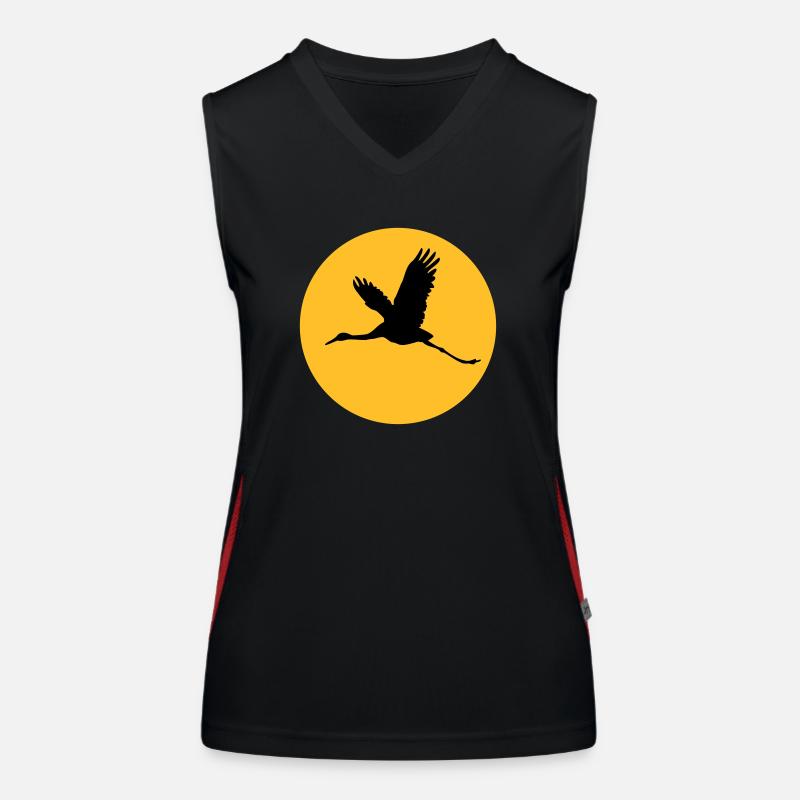 Kranich Funktionelles Kontrast-Tank Top für Frauen
