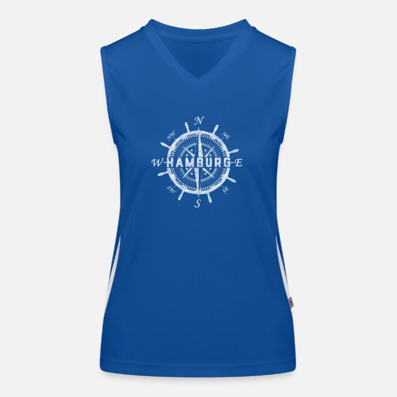 Hamburg Kompass Funktionelles Kontrast-Tank Top für Frauen