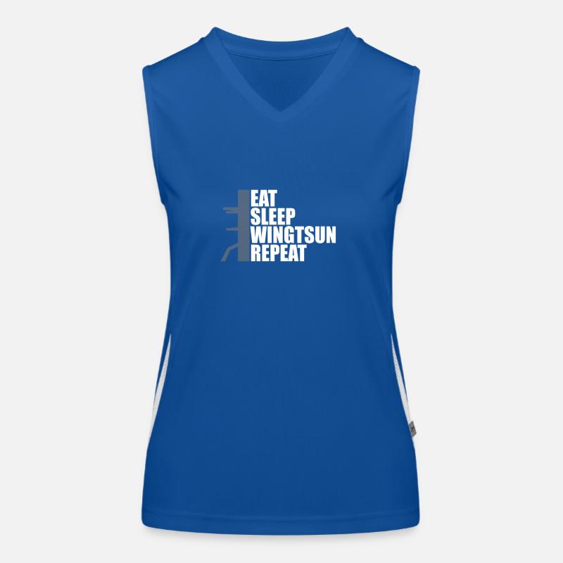 eat sleep wingtsun dummy Funktionelles Kontrast-Tank Top für Frauen