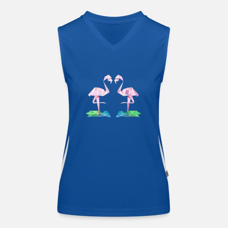 Low-Poly Flamingos Women's Functional Contrast Tank Top