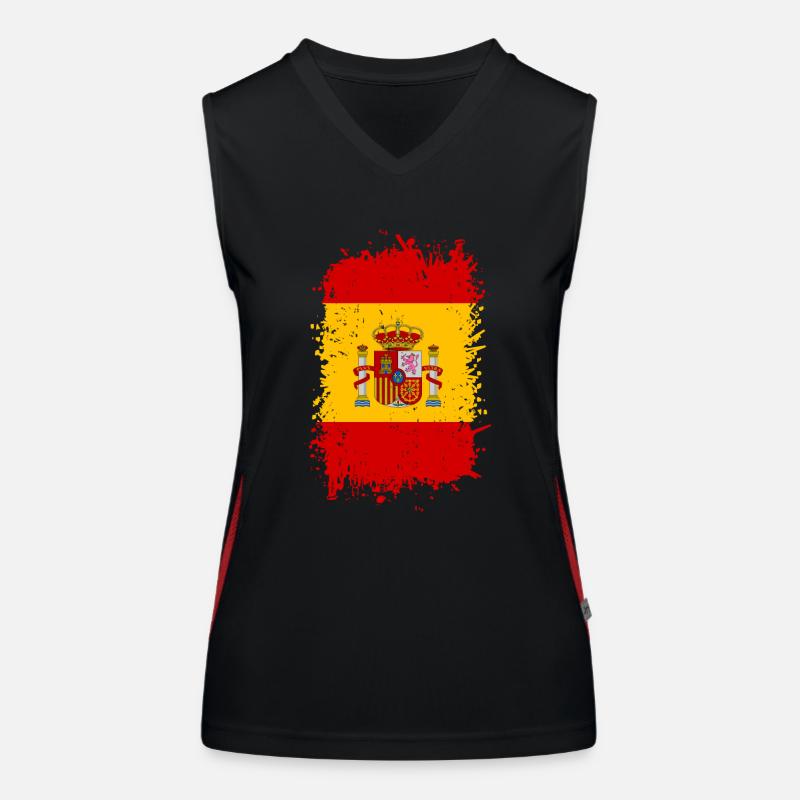 Spain - Women's Functional Contrast Tank Top - black/red