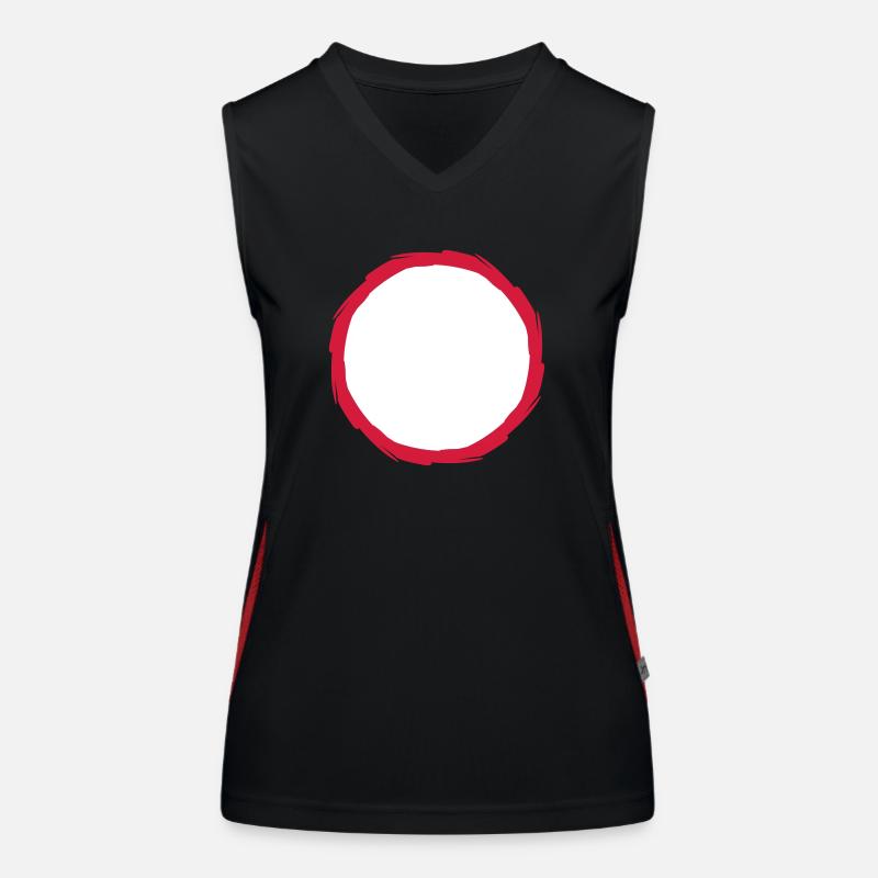 red ring circle round frame outline contour path Women's Functional Contrast Tank Top