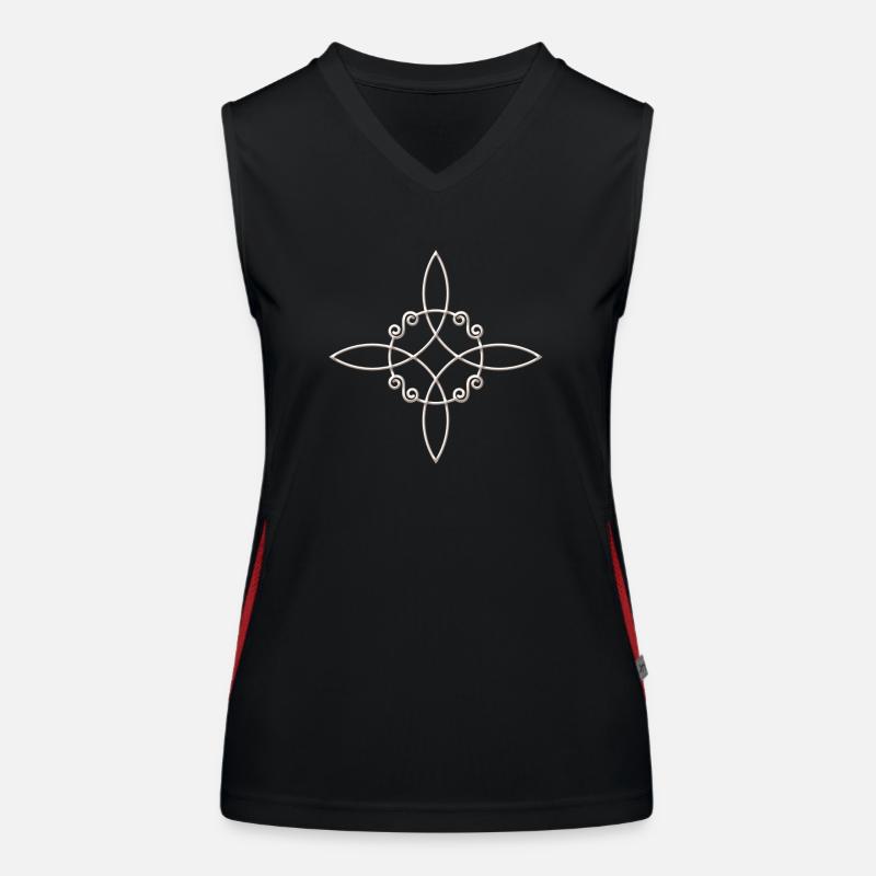 Witch`s Knot, Power of 4 elements - Binding Rune Women's Functional Contrast Tank Top