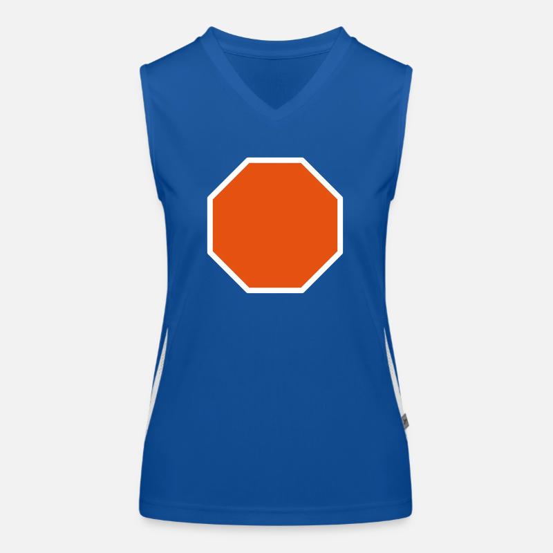 Stop Schild Vorlage Design Symbol Muster Pattern Funktionelles Kontrast-Tank Top für Frauen