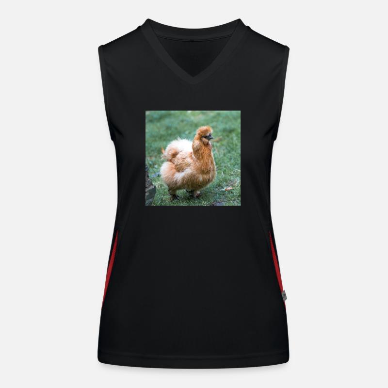 Dwarf-silky Chicken (Zwerg-Seidenhuhn) Funktionelles Kontrast-Tank Top für Frauen