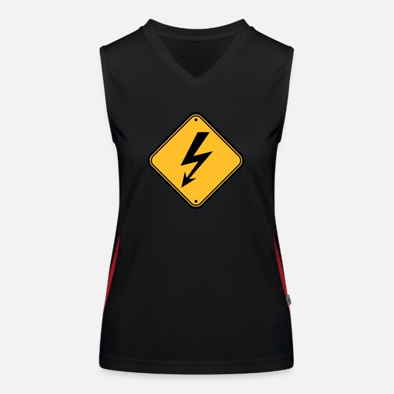 schild hinweis elektrisch blitz strom energie star Funktionelles Kontrast-Tank Top für Frauen