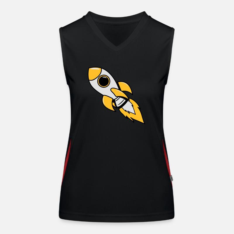 rakete fliegen raumfahrt 3c Funktionelles Kontrast-Tank Top für Frauen