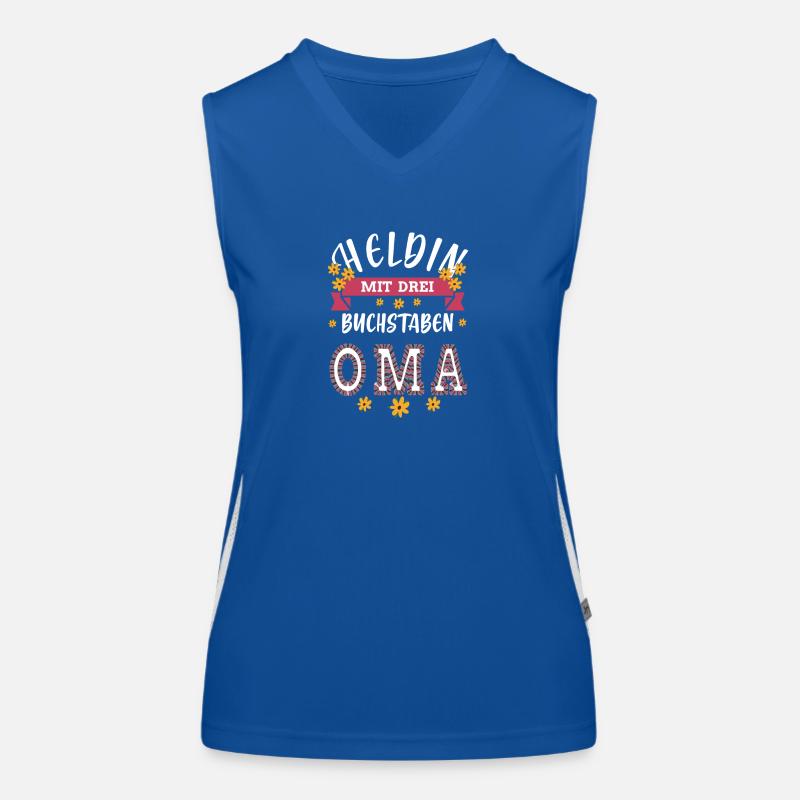 Oma Heldin Funktionelles Kontrast-Tank Top für Frauen