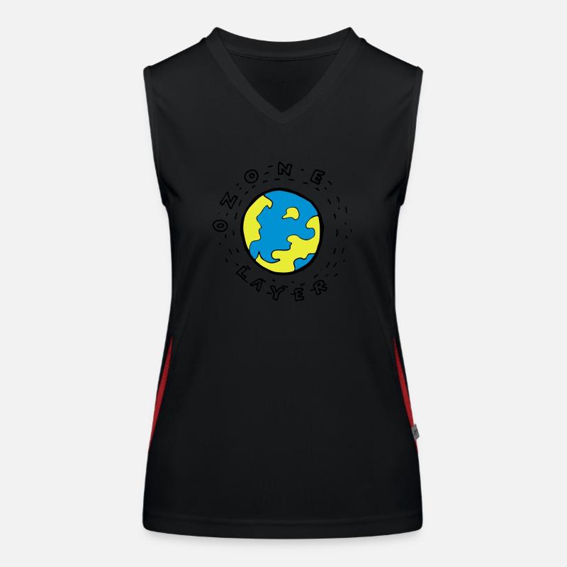 Earth's Ozone Layer Drawing Women's Functional Contrast Tank Top