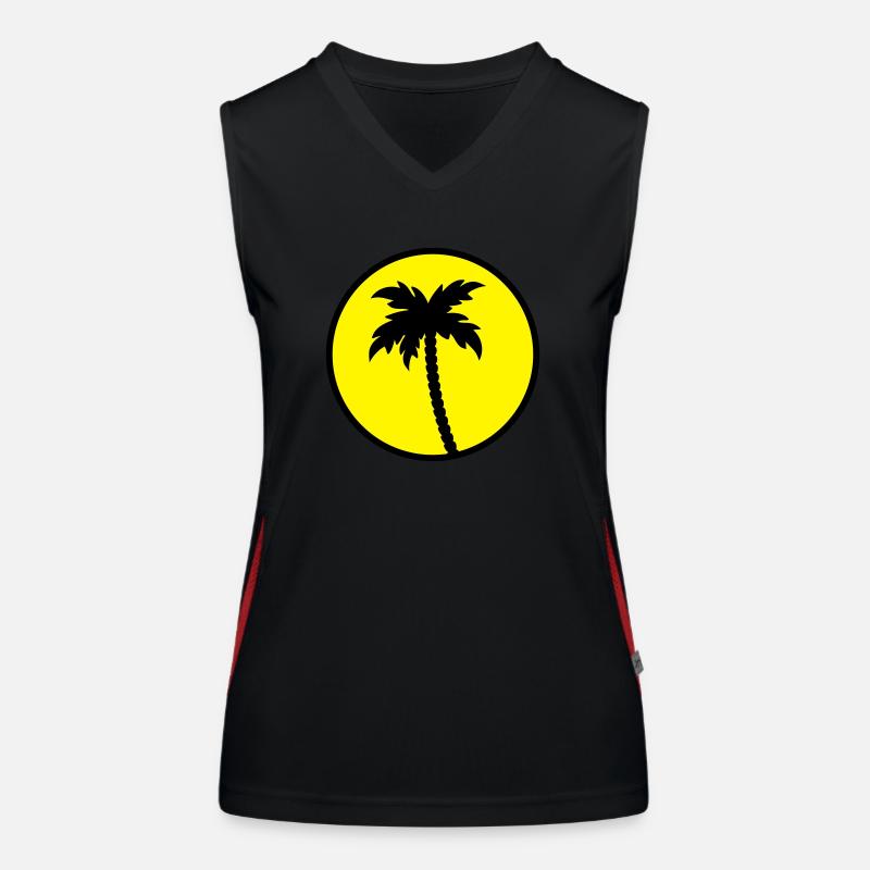 palme design sonne Funktionelles Kontrast-Tank Top für Frauen