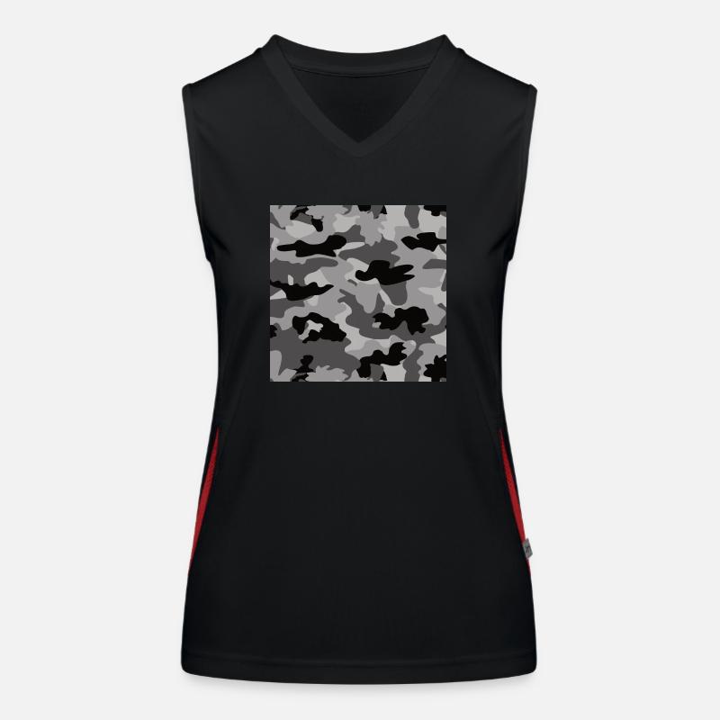 camouflage grau Funktionelles Kontrast-Tank Top für Frauen