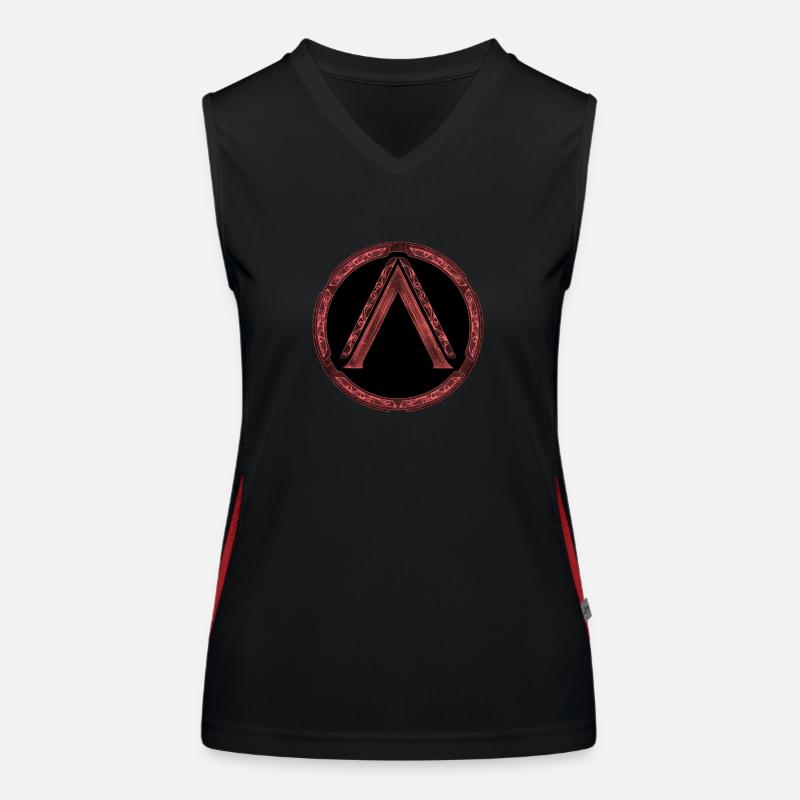 Sparta Lambda Symbol Rot Funktionelles Kontrast-Tank Top für Frauen