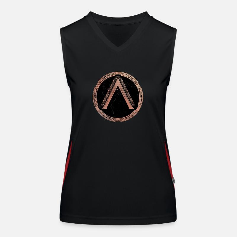 Sparta Lambda Symbol Funktionelles Kontrast-Tank Top für Frauen