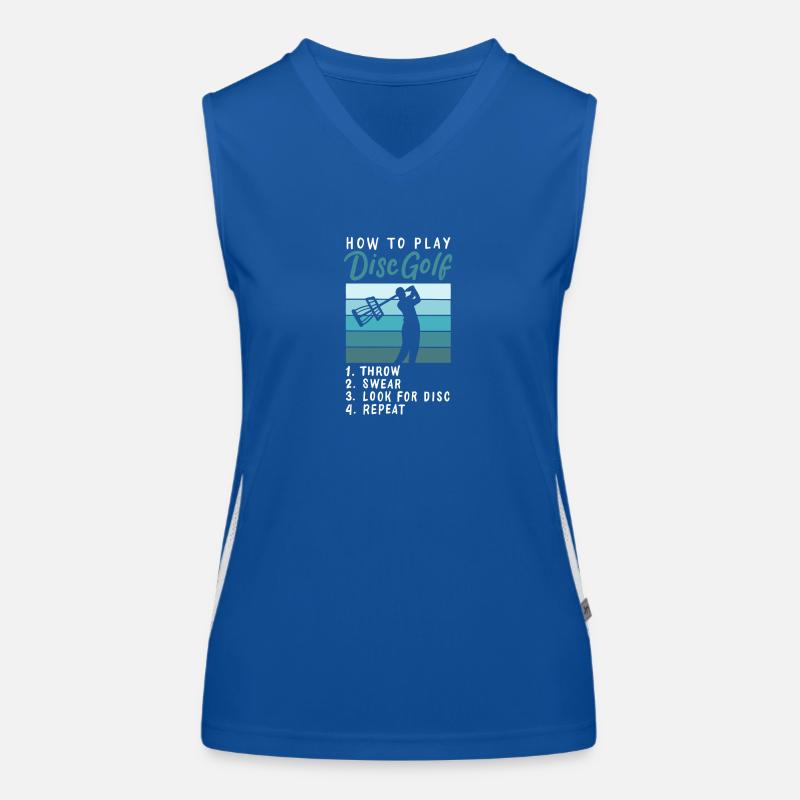 Disc Golf Retro Funktionelles Kontrast-Tank Top für Frauen